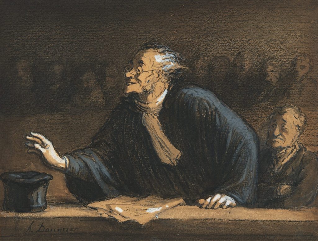 Legal drama in artworks: Honoré Daumier, The Skillful Defender