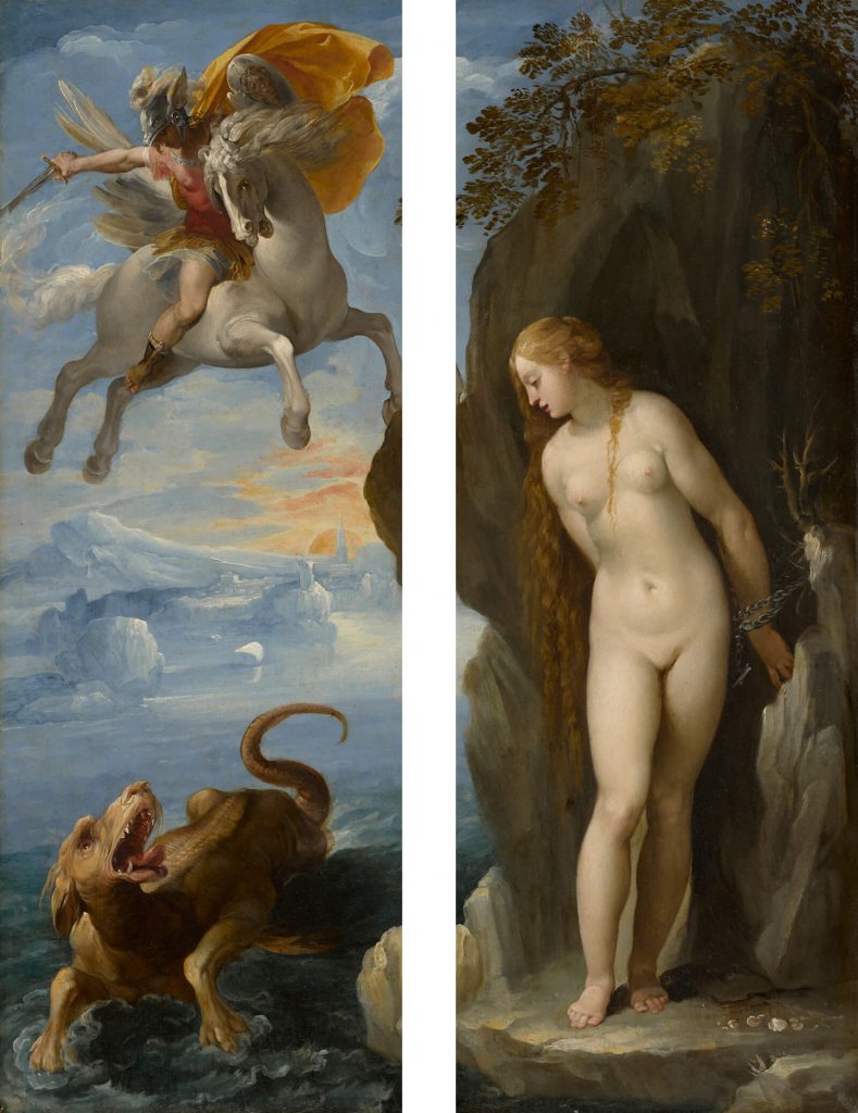Cavaliere d'Arpino, Perseus Rescuing Andromeda, 1594-5, Clark Art Institute, Williamstown, USA. Split Composition.
