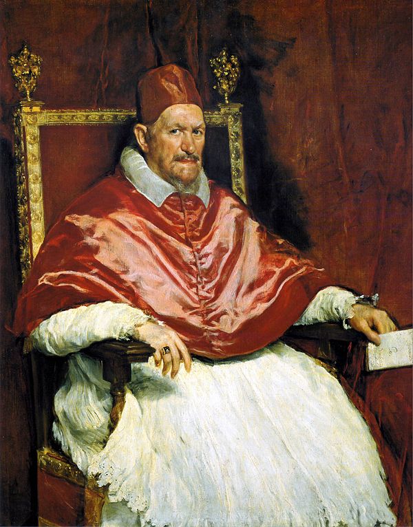  Image of Diego Velázquez's traditional, naturalistic portrait of Pope Innocent X. 