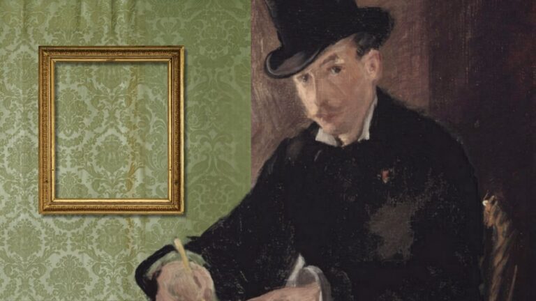 heist Gardner Museum: Édouard Manet, Chez Tortoni, 1875, unknown location. Isabella Stewart Gardner Museum. Detail Edit by DailyArt Magazine.
