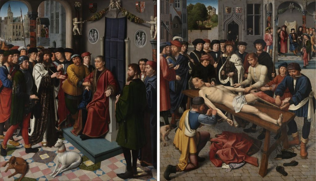 Horror in Art. Gerard David, The Judgment of Cambyses, 1498, oil on wood, Groeninge Museum, Bruges, Belgium.
