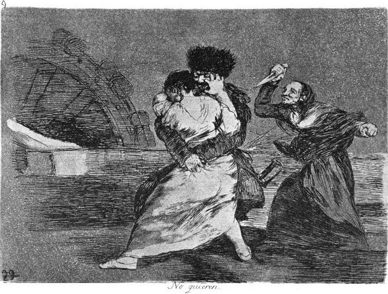 Francisco Goya, They Do Not Want To, plate 9 from The Disasters of War, 1810s, The British Museum, London, UK.