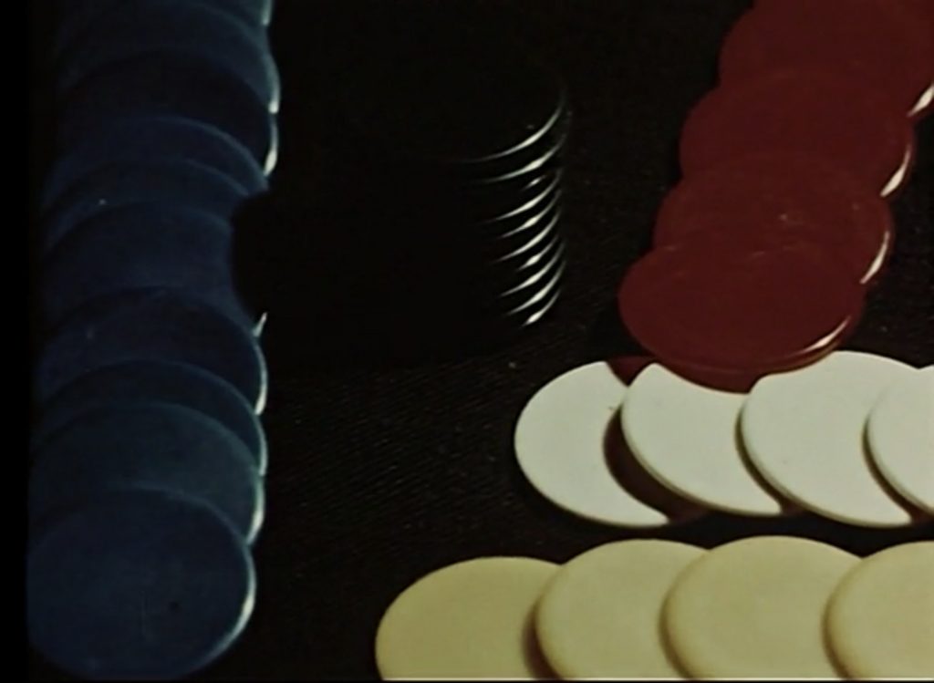 Poker chips in primary colors, 