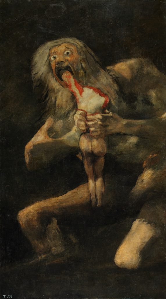 Top 10 Strange and Bizarre Paintings: Francisco Goya's image depicting a goblin-like Saturn devouring his son. 