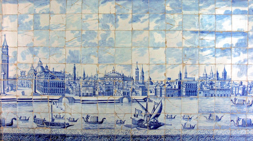 Delftware View of Venice, Delftware tiles panel, Cornelis Boumeester, Saldanhas Palace, Lisbon, photo credit: Frédéric Almaviva.