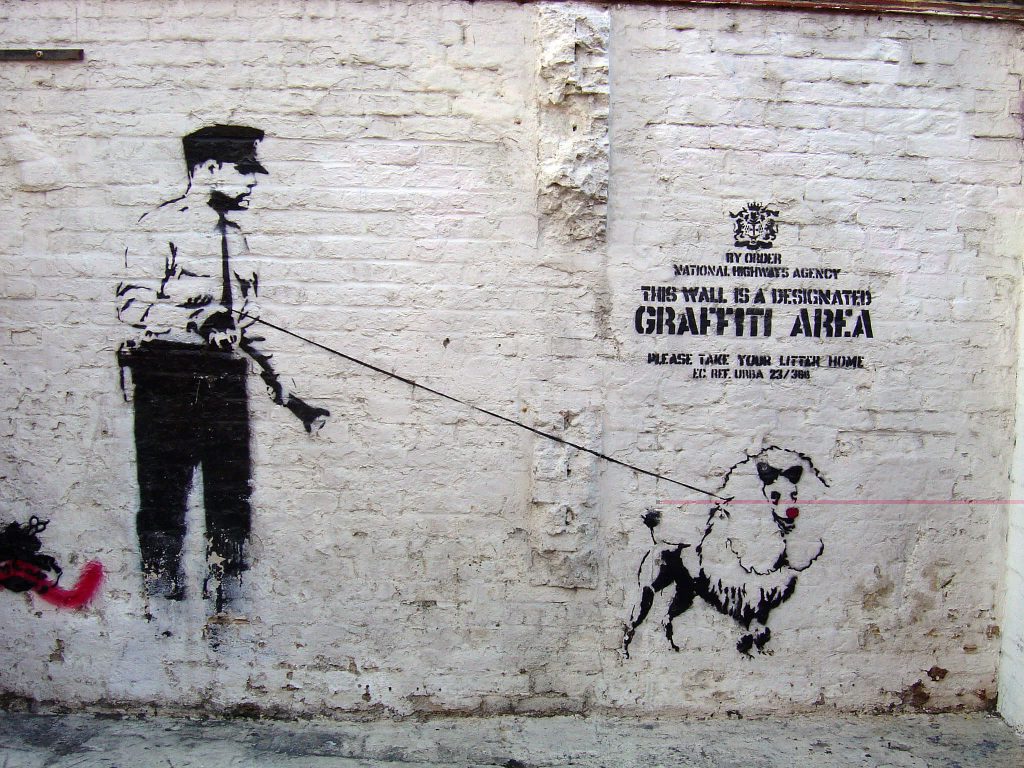 Banksy city guide 2021: Banksy, Designated graffiti area, around 2004