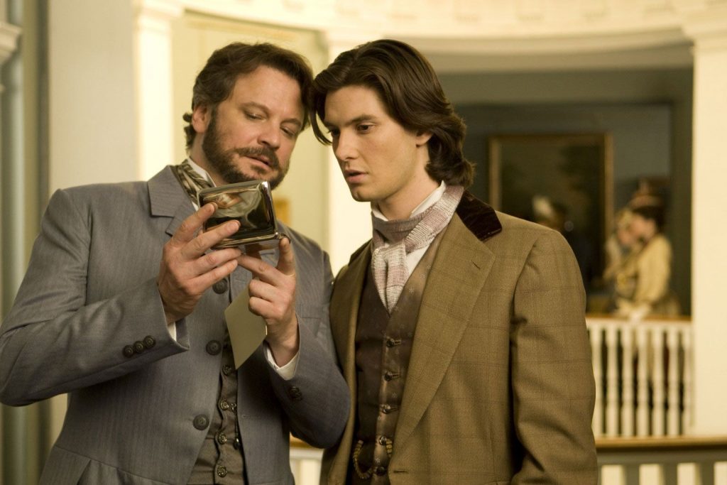 Dorian gray film picture Lord Henry Wotton (Colin Firth) showing Dorian Gray (Ben Barnes) a mirror in the 2009 film adaptation. 