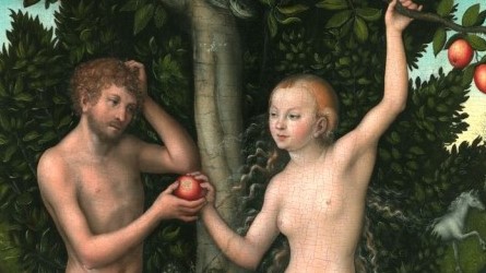 Famous Literary Couples in Paintings Lucas Cranach the Elder, Adam and Eve, 1526, The Courtauld Gallery, London. Detail.