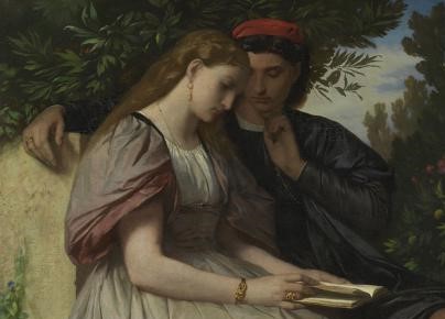 Famous Literary Couples in Paintings Anselm Feuerbach, Paolo and Francesca, 1864, The Schack Collection, Munich. Detail.