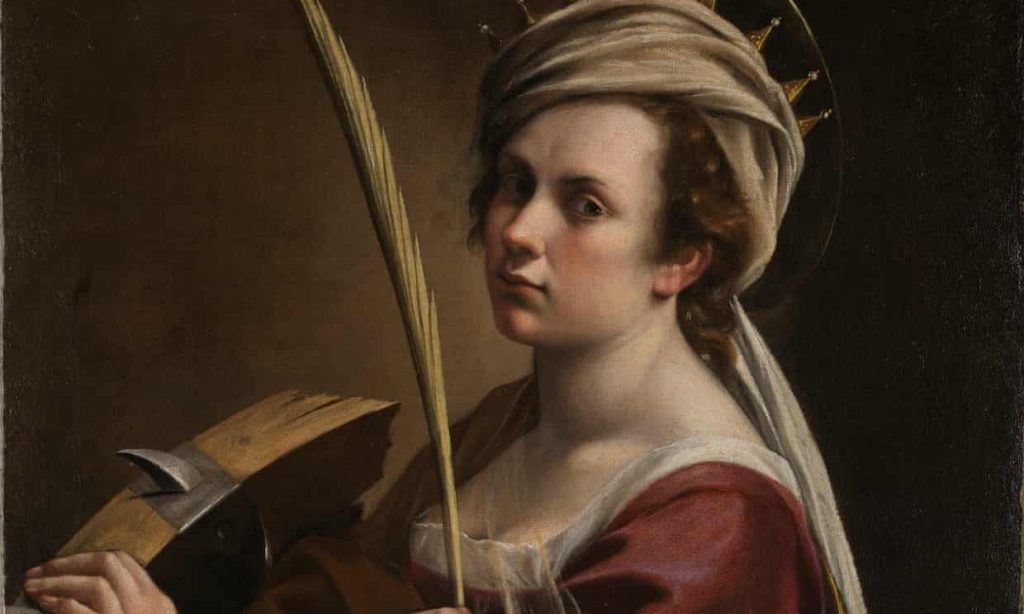 The Biggest Art News of 2020: Detail of Artemisia Gentileschi, Self Portrait as Saint Catherine of Alexandria,