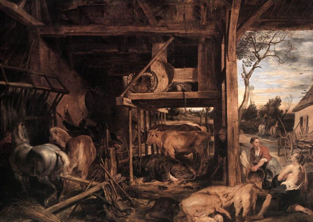 Return of the Prodigal Son, Peter Paul Rubens, the prodigal feeds the swine, a rural scene