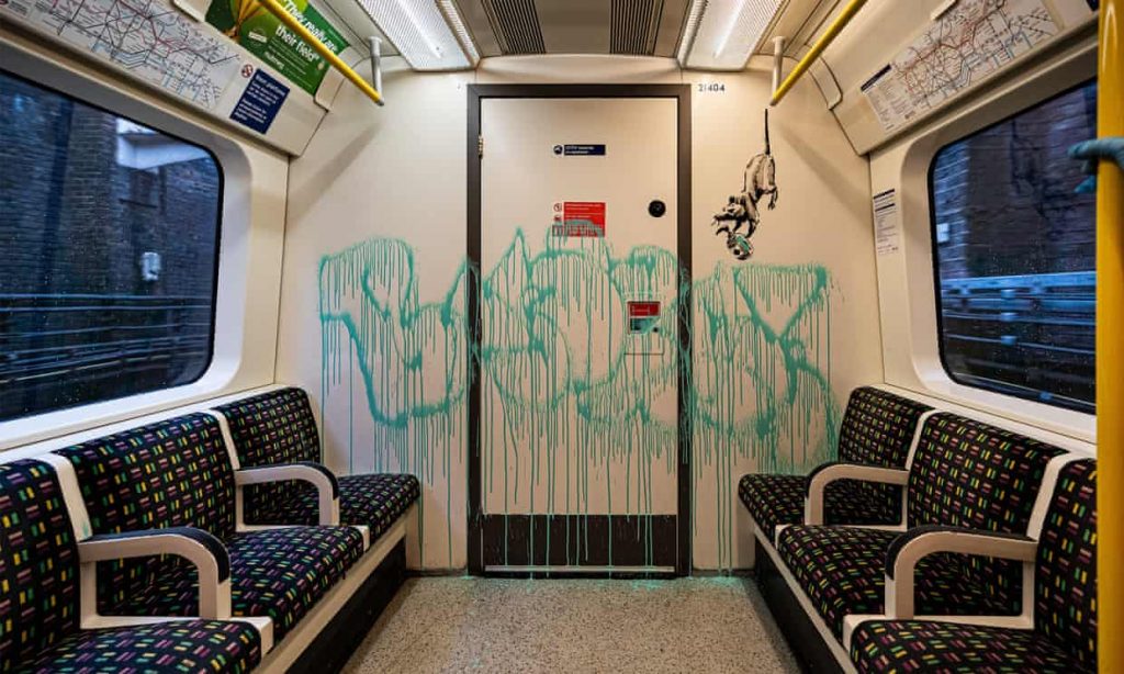 Banksy's work on the London Underground. 