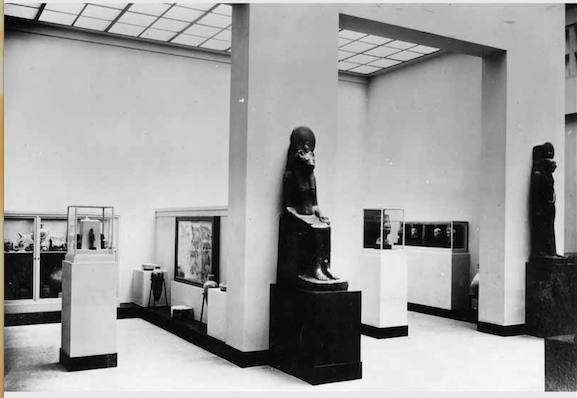 View of the Neues Museum after the renovation of the Greek court with the Bust of Nefertiti on the right