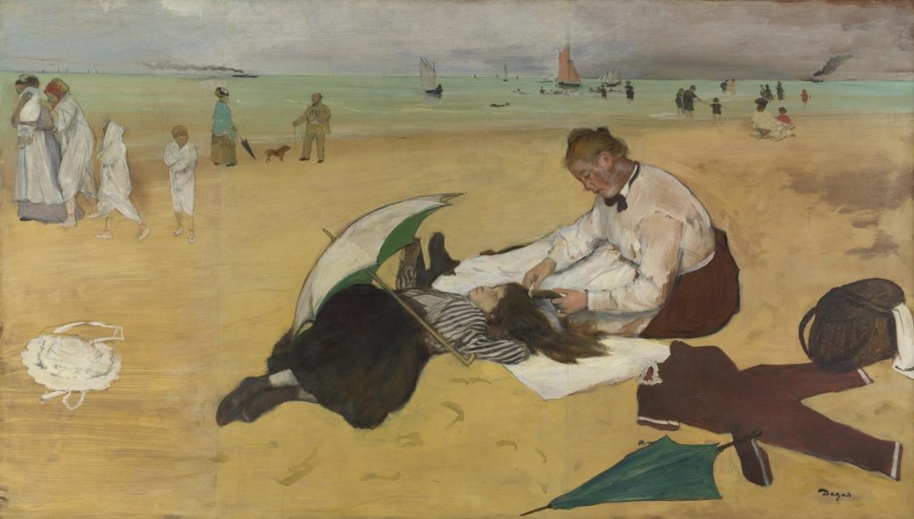 Edgar Degas, Beach Scene, 1869-1870, National Gallery, London, England, UK - Ten Beaches in Art