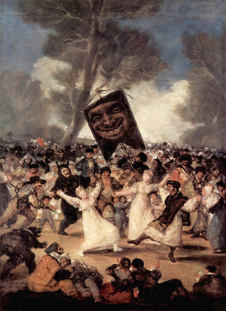 Francisco de Goya, The burial of the Sardine, 1812-1819, Real Academia de Bellas Artes de San Fernando - Five Takes on Carnival in Art