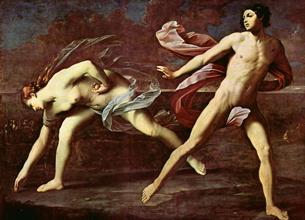 Badass Women of Greek Mythology:Guido Reni, Atalanta and Hippomenes, 1620-1625, Prado, Madrid, Spain. 