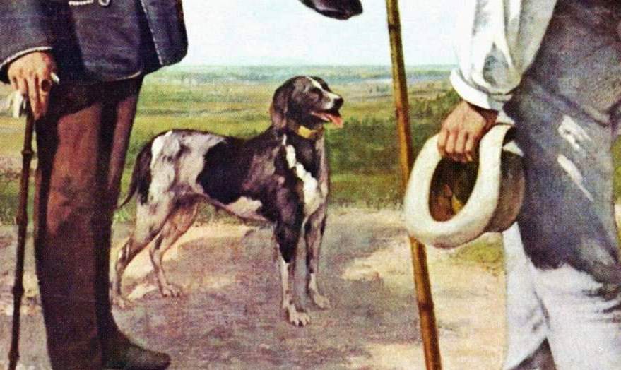 Dog Breeds in Famous Paintings: Gustave Courbet, The meeting or Bonjour Monsieur Coubert, 