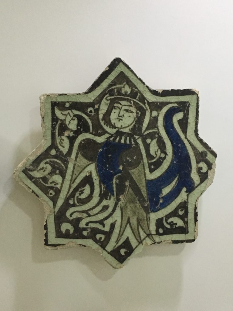 A harpy on a star shaped ceramic tile, Karatay Mederesesi Museum, Konya, Turkey. Photo by the author.