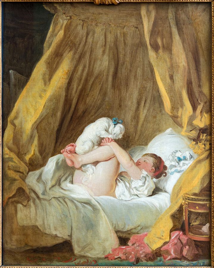 Jean-Honoré Fragonard, Girl with a dog,