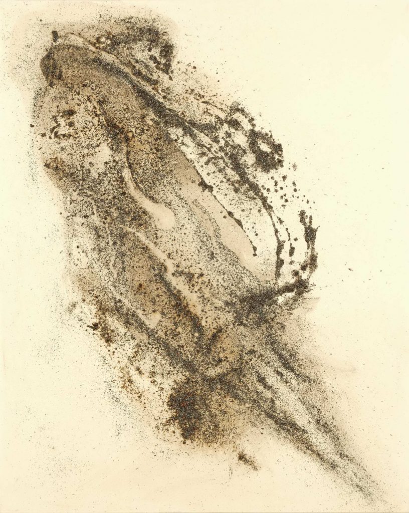 Ulrike Arnold, meteorite dust on canvas, 2008, 124 x 155 cm. 