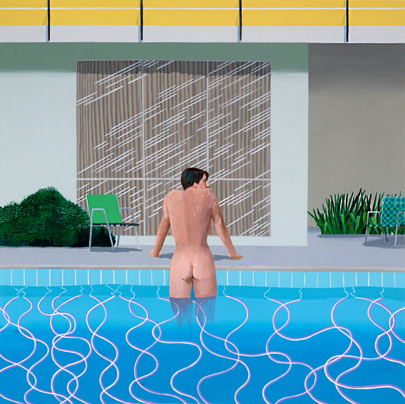 David Hockney, Peter Getting Out of Nick's Pool, 1966, acrylic on canvas, Walker Art Gallery, Liverpool, UK.