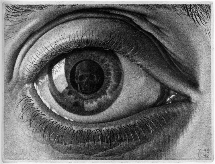 Artists in cinema: M. C. Escher, Eye, 1946, National Gallery of Art, Washington, DC, USA.