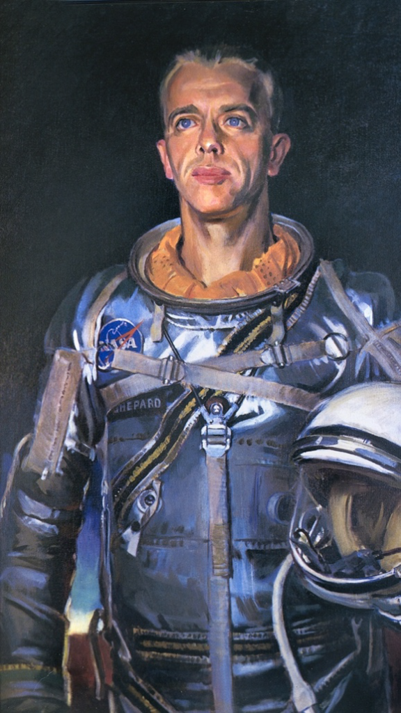NASA Art Program: Bruce Stevenson, Portrait of Alan Shepard, 1962, National Aeronautics and Space Administration collection. 