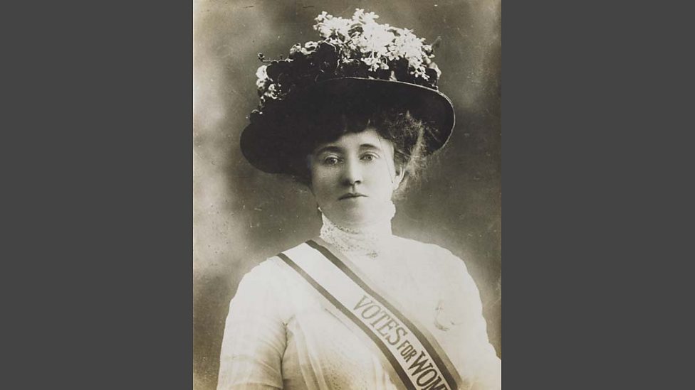 Rachel Barrett, Kitty Marion with a Suffragette sash