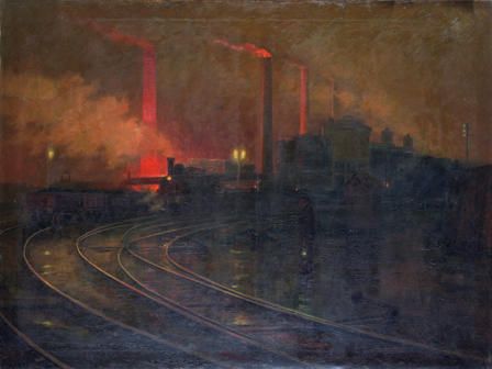 Lionel Walden, Steel Works, Cardiff at Night, 1893-97, National Museum Wales.