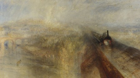 Joseph Mallord William Turner, Rain, Steam, and Speed - The Great Western Railway, 1844, The National Gallery, London. Detail.