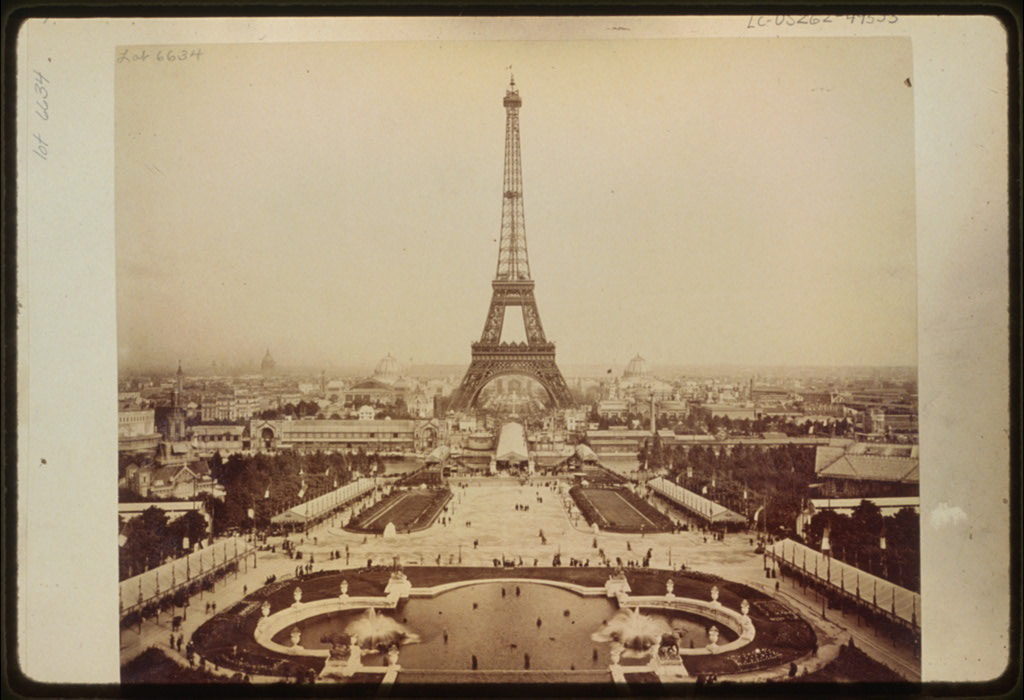 The Industrial Revolution and its Landscapes: Eiffel Tower and Champ de Mars seen from Trocadéro Palace - Paris Exposition, photographer unknown, 1889, sPPOC Library of Congress.