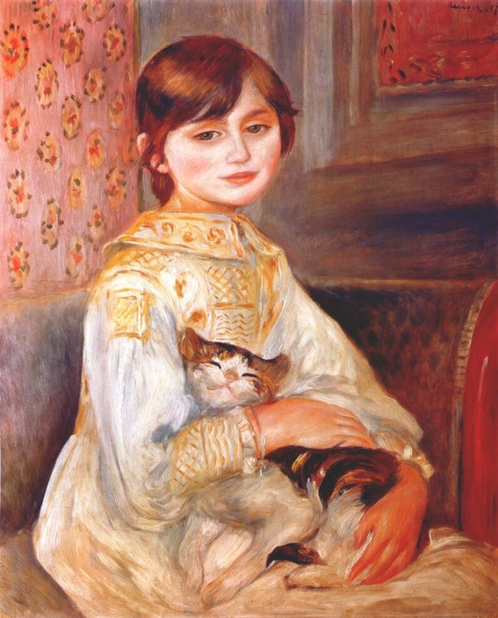 The Art of Hygge: Pierre-Auguste Renoir, Julie Manet. A girl sits, cuddling her cat