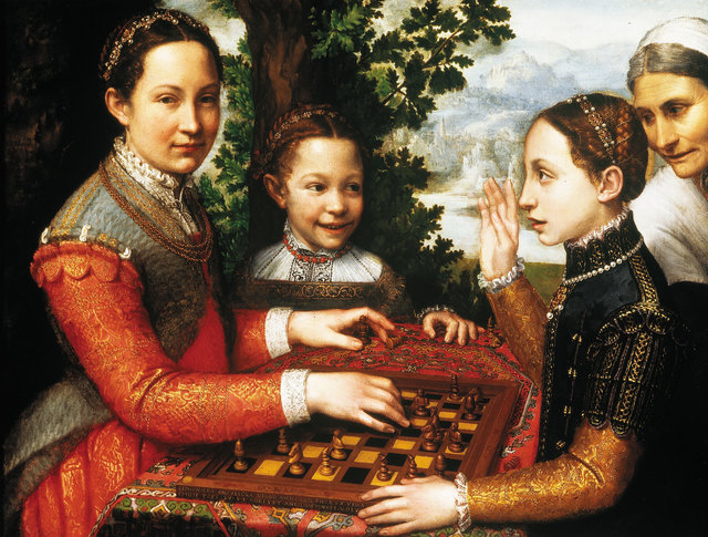 The Art of Hygge: Sofonisba Anguissola, The Chess Game. Three young women play chess together, as an older woman looks on