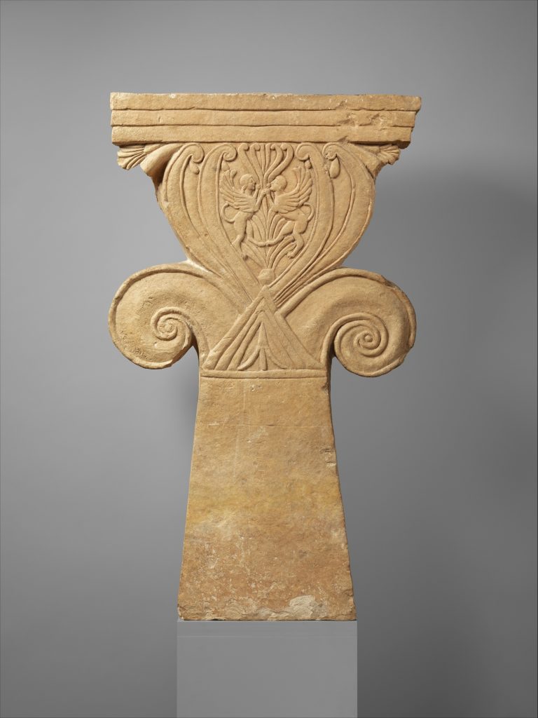 Limestone funerary stele (shaft) with a ''Cypriot capital'', Classical, 5th century BCE, Metropolitan Museum of Art, New York, NY, USA. Funerary stelae of ancient Cyprus