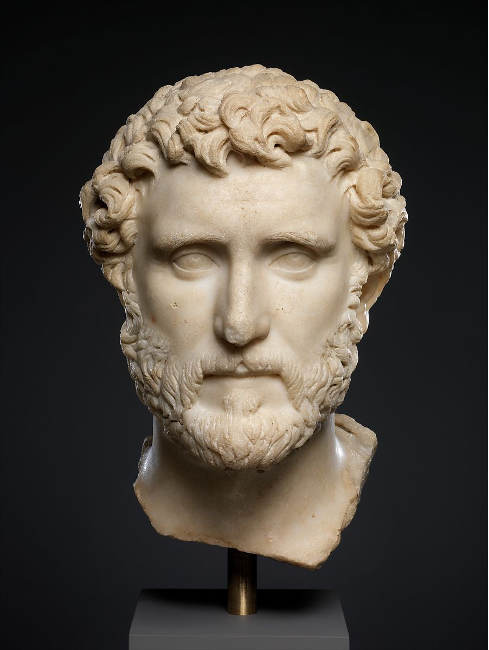 identify the Roman Emperor: Roman Emperor Antonius Pius Sculpture or Bust showing beard 