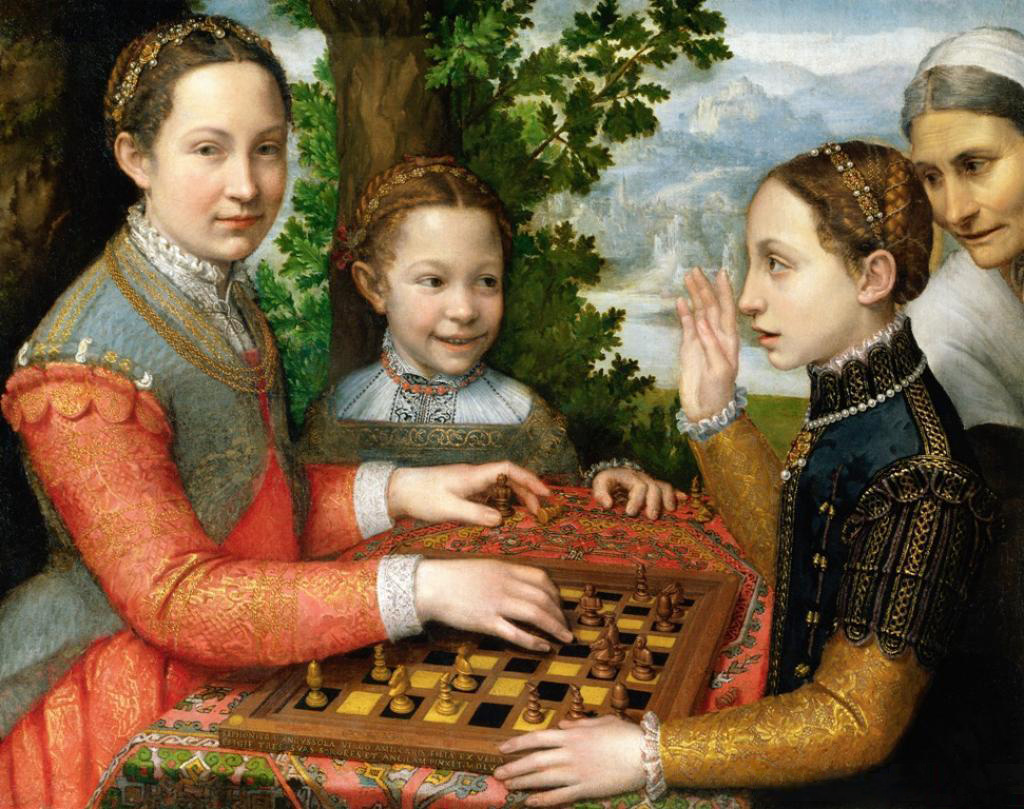 Sofonisba Anguissola, The Chess Game (Portrait of the artist's sisters playing chess), 1555, National Museum in Poznań, Poland - chess in art