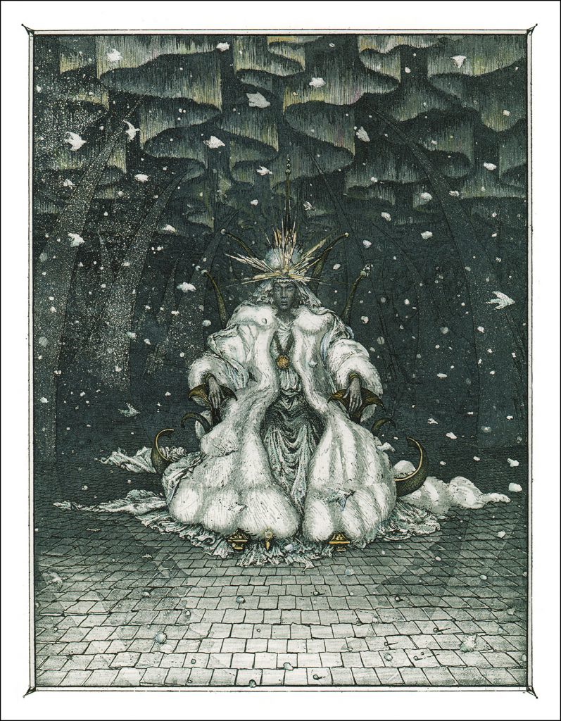 Boris Diodorov, The Snow Queen, 2005, illustration for the Snow Queen book from Oberton publishing house. Book Graphics.