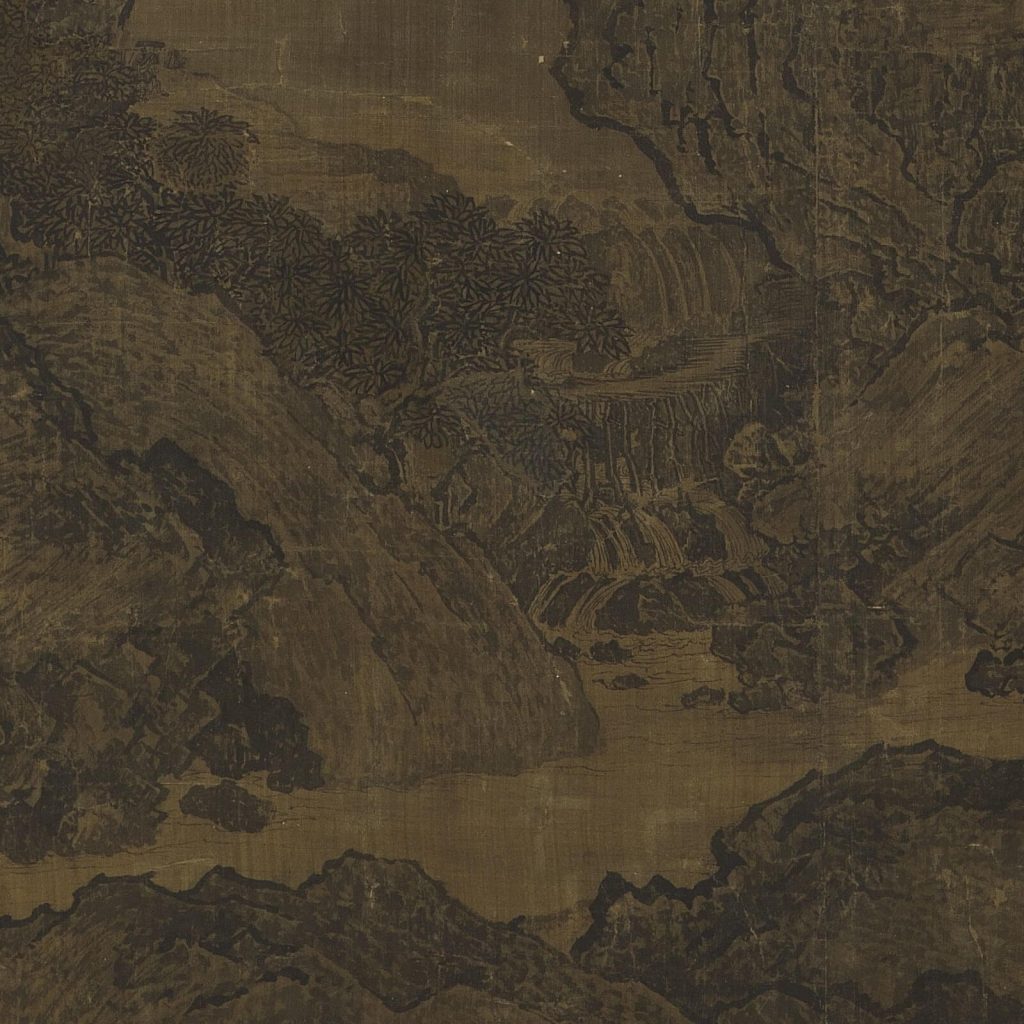 Fan Kuan, Travelers Among Mountains & Streams, early 11th century, National Palace Museum, Taipei, Taiwan. Enlarged Detail of Water Eddies.