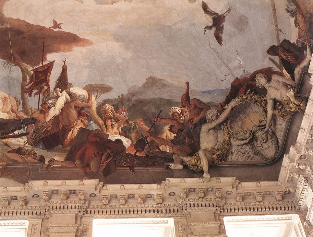 Giambattista Tiepolo, America, 1750-53 (detail) Würzburger Residenz The largest ceiling fresco: