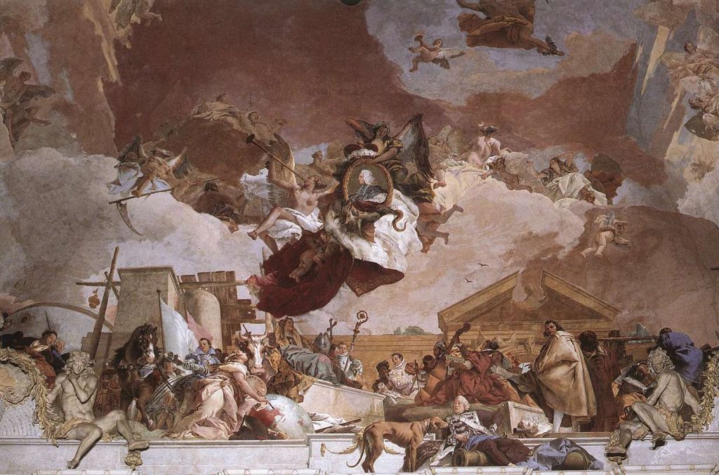 Giambattista Tiepolo, Europe, 1750-53 (detail) Würzburger Residenz The largest ceiling fresco: