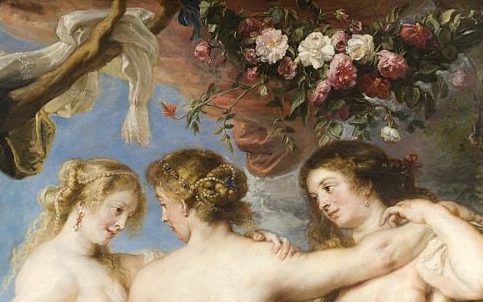 Paul Rubens, The Three Graces, c.1635, Museo del Prado, Madrid, Spain. Detail. 