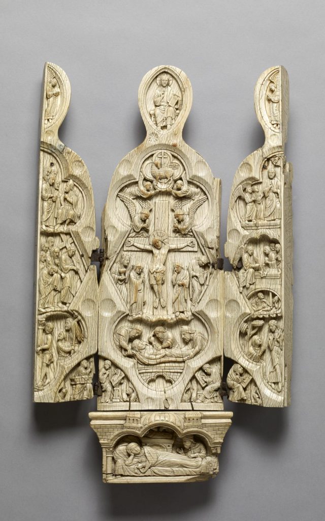 Medieval portable shrines: Opening Madonna Triptych (opened), 1180-1220, French, ivory and bone, The Walters Art Museum, Baltimore, MD, USA.