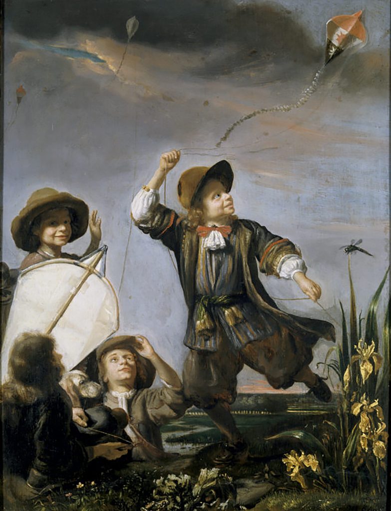 Flying Objects in Art: Justus de Gelder, Boys Flying Kites