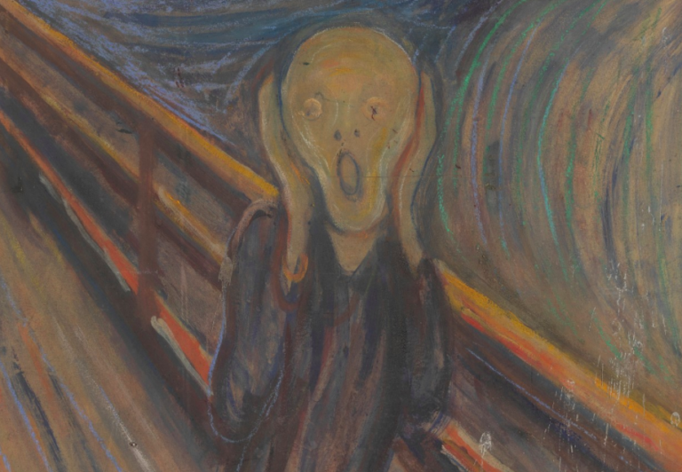 The Scream Edvard Munch: Edvard Munch, The Scream, 1893, Nasjonalmuseet, Oslo, Norway. Detail.
