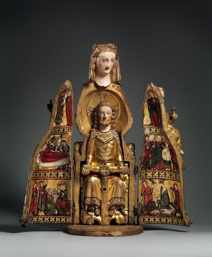 Shrine of the Virgin (closed), 1300, German, oak, linen covering, polychromy, gilding, gesso, Metropolitan Museum of Art, New York, NY, USA.