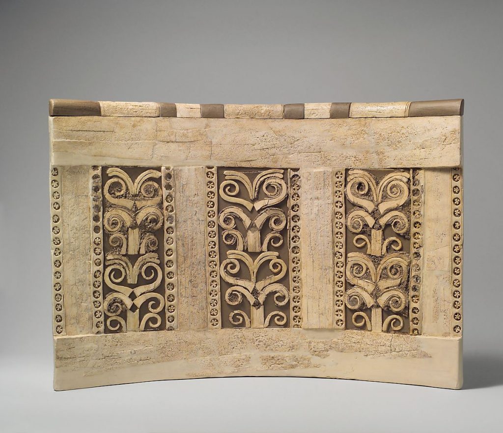 Panel with a tree pattern, ivory and wood, 8th century BCE,Neo-Assyrian, Metropolitan Museum of Art, New York, NY, USA.