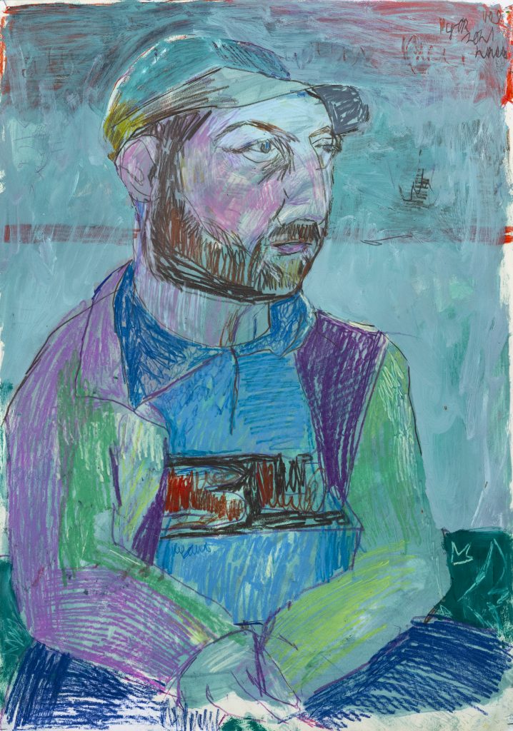 Igor Moritz, Kuba, 2021, colored pencil on oil primed paper.