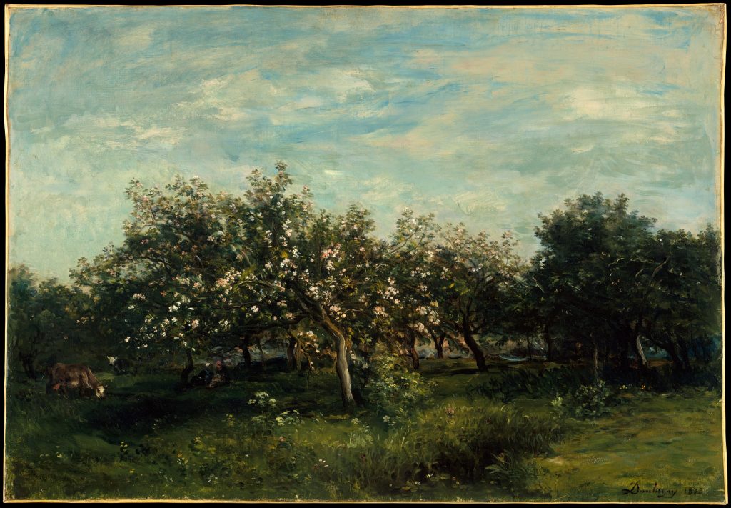 Barbizon School: Charles-François Daubigny, Apple Blossoms, 1873, The Metropolitan Museum of Art, New York, NY, USA.