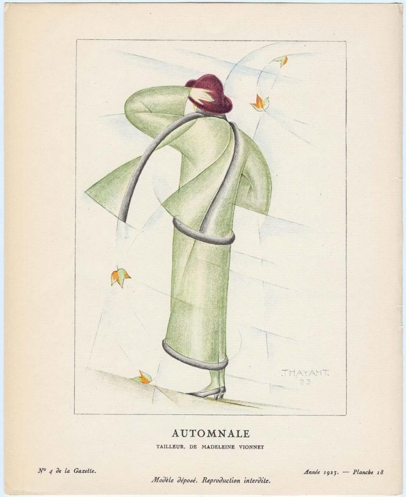 Futurist fashion: Thayaht's illustration for Madeleine Vionnet titled Automnale, 1923, Gazette du Bon Ton. 