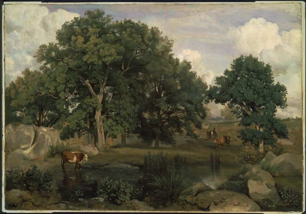 Barbizon School: Jean Baptiste Camille Corot, Forest of Fontainebleau, 1846, Museum of Fine Arts, Boston, MA, USA.